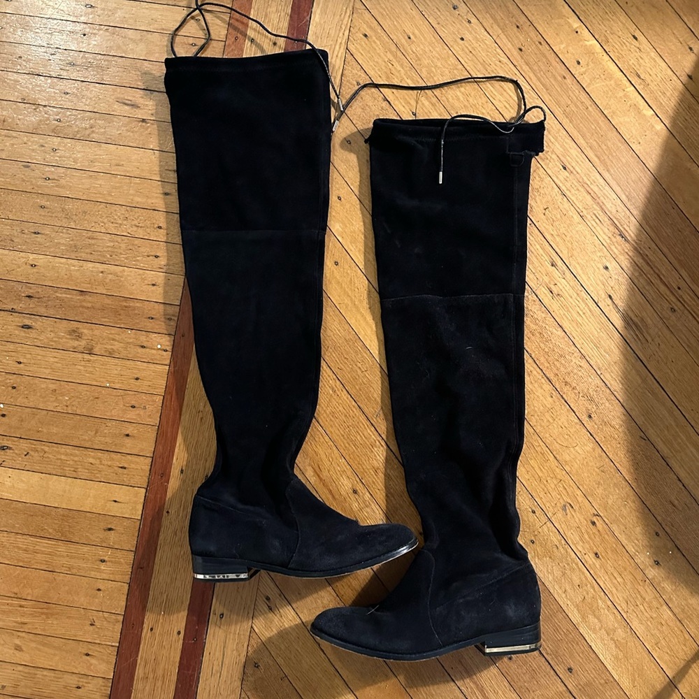 Kurt Geiger Over the Knee Black Suede Boots